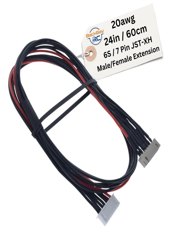 BackBay R/C BackBayRC - 6S JST-XH Balance Extensions - 60cm 20awg (100 Strand) Wire - Flexible Silicone Insulation - 2.54mm / 0.1" Pin Spacing - Image 1